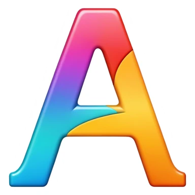 bold letter A in bright colors sticker