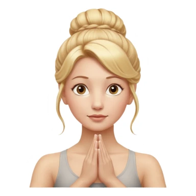 Cinematic Realistic yoga Portrait, depicted with lifelike skin texture, subtle rosy undertones, and soft natural lighting that enhances the gentle contours of her face. Her intricately detailed golden blonde hair is elegantly styled in an updo, sticker