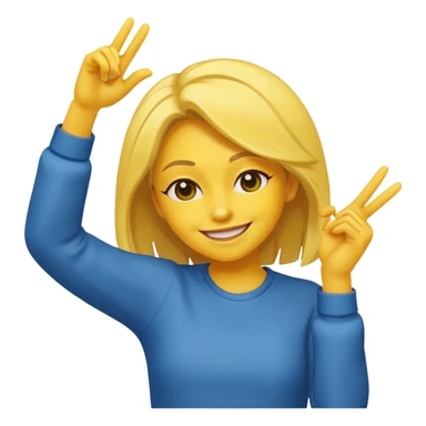 Dabbing women with yellow skin tone sticker