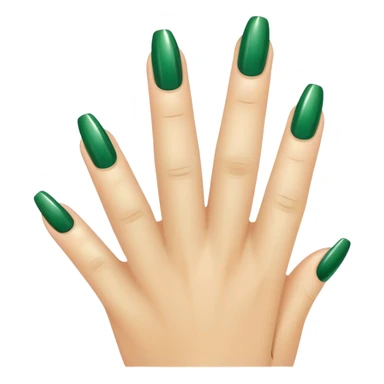 green fingernail, manicure sticker
