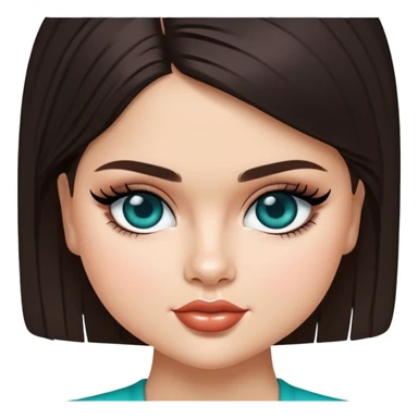 Selena Gomez with teal eyes, thick thighs sticker