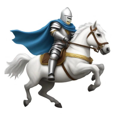 White knight on a horse charging sticker