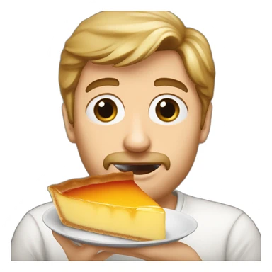 François Holland eating a flan sticker