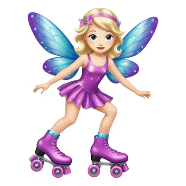 fairy on roller skates sticker