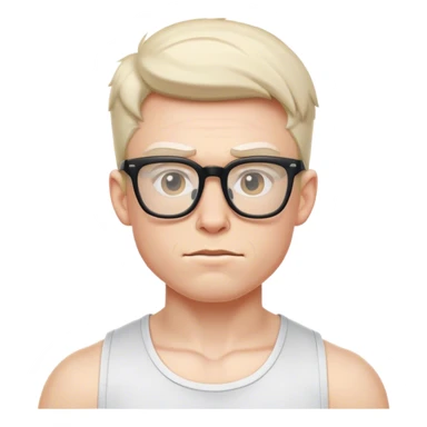 muscular nerd boy sticker