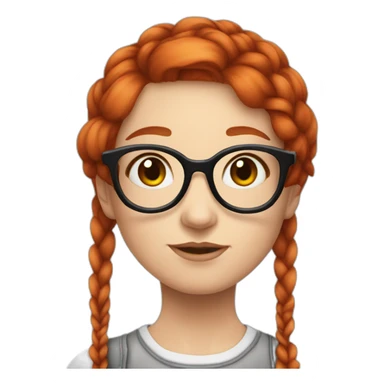 Redhead emo Artist painter girl with a plait and very large round glasses sticker