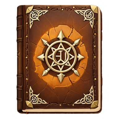 Spell Book – Old leather book glowing with runes sticker
