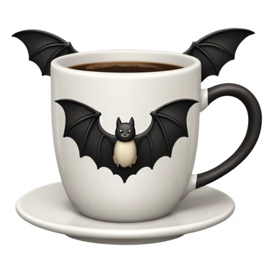 a coffeecup with a bat on it sticker