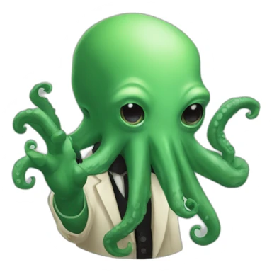 Fancy Human cthulhu salute with hand sticker