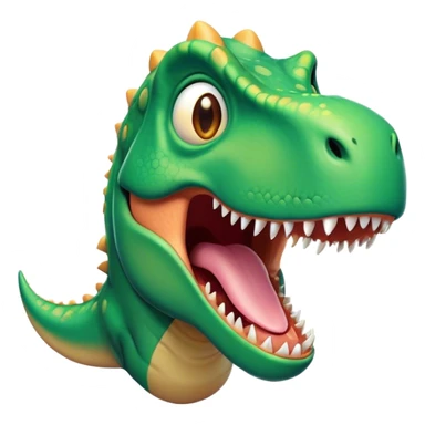 Cinematic Comical T-rex Portrait Emoji, Head tilted dramatically with an exaggeratedly shocked expression, featuring its iconic massive head, tiny comically expressive arms, and wide, playful eyes full of humorous disbelief, Simplified yet hilariously expressive features, highly detailed, glowing with a slightly sassy prehistoric glow, high shine, dramatic yet playful, stylized with an air of cheeky dinosaur mischief, soft glowing outline, capturing the essence of a meme-worthy T-rex that looks ready to side-eye its way into viral fame! sticker