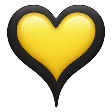 Half black and yellow heart sticker