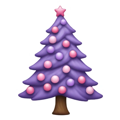 Christmas tree  pastel purple and pink sticker