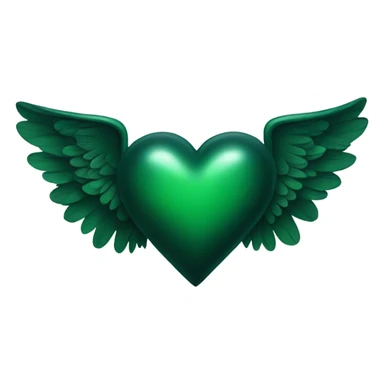 Dark Green heart with wings sticker