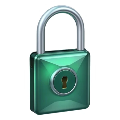 Holographic and glassmorphic dark green lock sticker