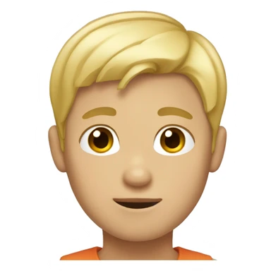 blond midle part short hair boy sticker