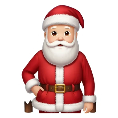 Santa Claus and a Christmas tree, with snowflakes in the background sticker