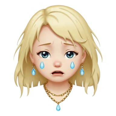 Neko girl. Crying because lost n sticker