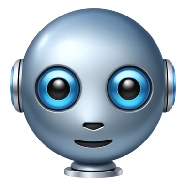 ai robot, cartoon, cute, round shapes sticker