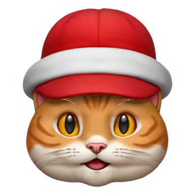 L'emoji del gattino che fa la smorfia (😼) ma con il cappello di Mario bros sopra la testa sticker