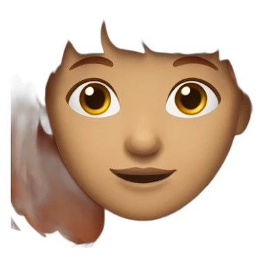 red haired girl with bangs and wink sticker