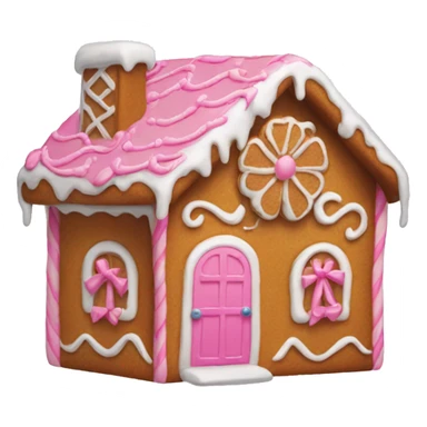 Gingerbread house with a pink bow  sticker