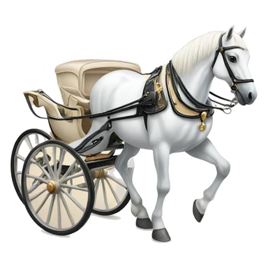 White horse with fancy carriage  sticker