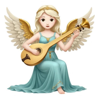 Muse of inspiration with wings and a lyre in her hand sticker