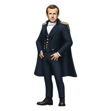 Emmanuel Macron with AC DC clothes sticker