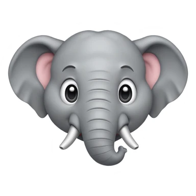 cinematic-comical-elephant-portrait-emoji,-head-tilted-dramatically-with-an-exaggeratedly-amused-expression,-featuring-a-striking-gray-hide-with-whimsical-wrinkles-and-wide,-expressive-eyes-full-of-playful-disbelief,-simplified, zoomed out to show shoulders sticker