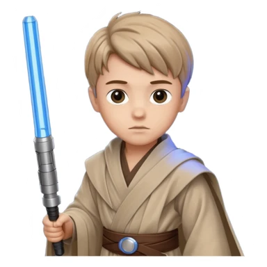 star wars youngling jedi little boy with blue lightsaber sticker