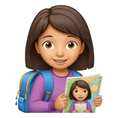 dora the explorer with boots and map emoji sticker