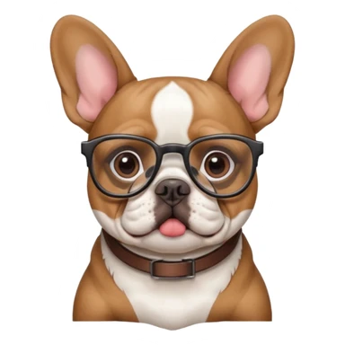 french bulldog wearing glasses  sticker