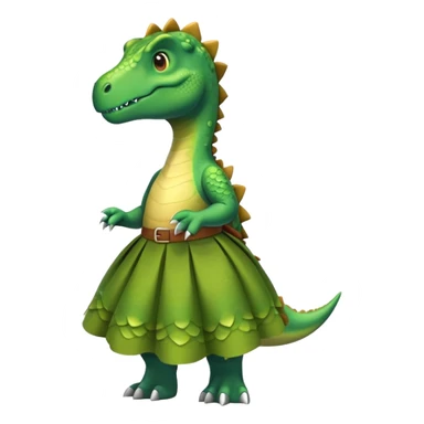 Dinosaur wearing a skirt sticker