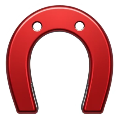 mettalic red horseshoe magnet sticker