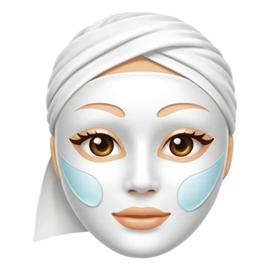 a white skincare beauty mask pack for face, without real person's face sticker