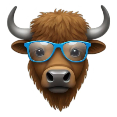 Un bison avec des lunettes sticker