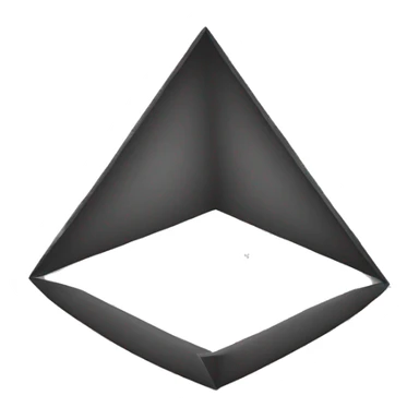 triangle with round edges, inside three triangles with one edge cut forming in the middle another triangle sticker
