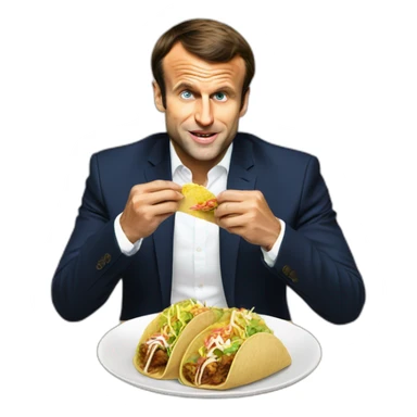 Emmanuel Macron eating a tacos sticker