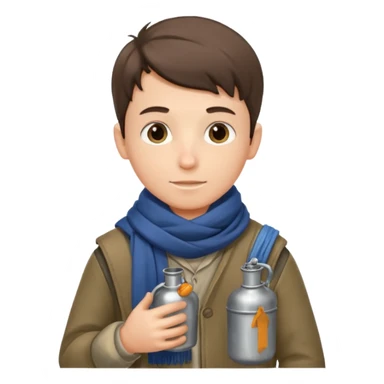 Boy + scarf + canteen sticker