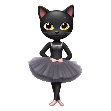 black cat in ballerina dress sticker
