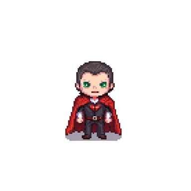 Dracula vampire with cape saying GG, gaming vampire sticker