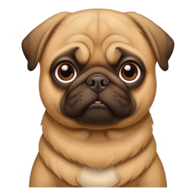 Make a brownish golden pug sticker