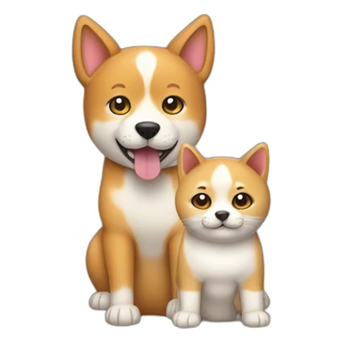 a cat with a shiba inu sticker