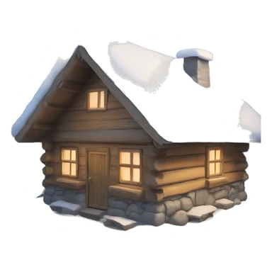 Alpine hut at christmas time sticker