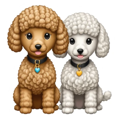 Dos caniches,uno blanco y el otro negro,QUE SEA RAZA CANICHE  sticker