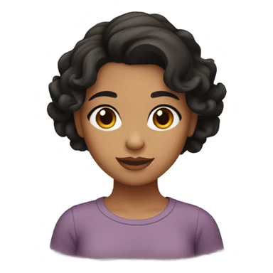 Latina girl with wavy black hair and brown eyes wearing a sweetheart top sticker