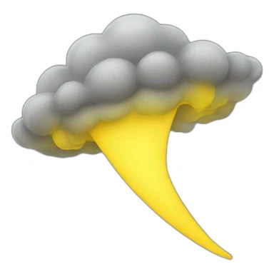 A grey Tornado with yellow thunder through the middle sticker