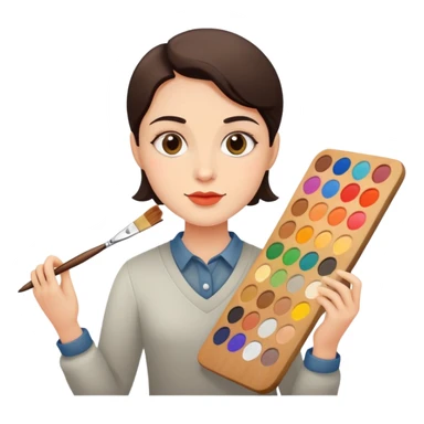 artist with palette and brushes sticker