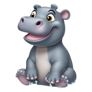 Baby hippo sticker