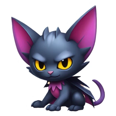 Cool Cute Edgy Chibi Bat-Cat-Noivern-Noibat-Litten-Pokémon-Fakémon-hybrid sticker